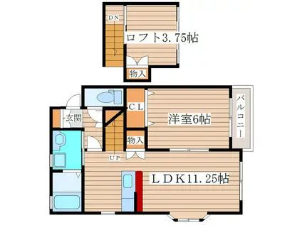 エスポワールコマツII B館(1LDK/1階)の間取り写真