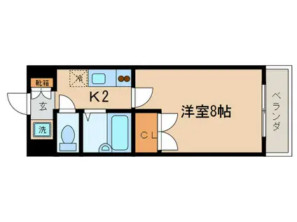 ラルースII(1K/3階)の間取り写真