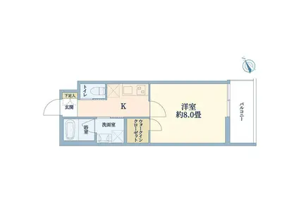 ウェルスクエア吹田(1K/4階)の間取り写真