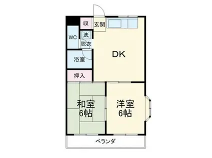 第10笠原ビル(2DK/3階)の間取り写真