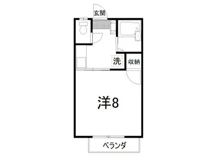 リバーサイド1(1K/2階)の間取り写真
