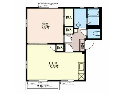 カトレヤハイツ(1LDK/1階)の間取り写真