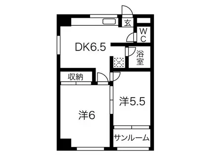 ピュアハウス尼崎(2DK/3階)の間取り写真