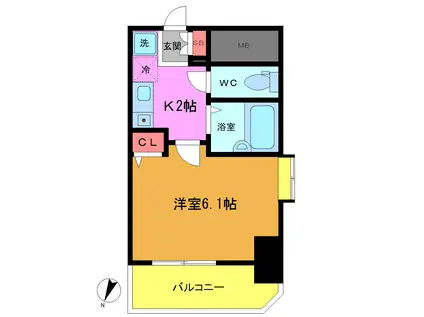 ソシア船堀(1K/5階)の間取り写真