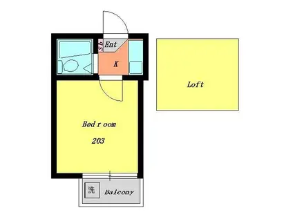 セドルハイム王子(1K/2階)の間取り写真