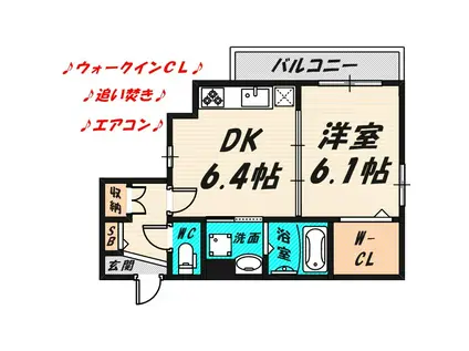 SHYT(1DK/2階)の間取り写真