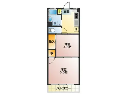 レジデンス西川口(2DK/2階)の間取り写真