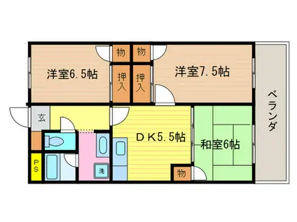 20HOUSE(3DK/1階)の間取り写真