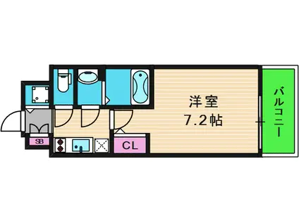 エスリード大阪上本町ブランシュ(1K/15階)の間取り写真