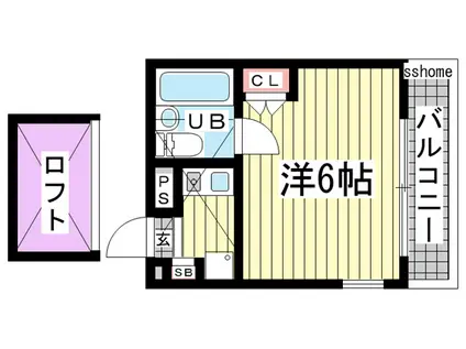 レミニョン(1K/4階)の間取り写真