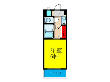 エクセレント上新8(1K/2階)の間取り写真