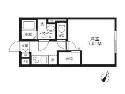 エルファーロ笹塚II(1K/4階)の間取り写真