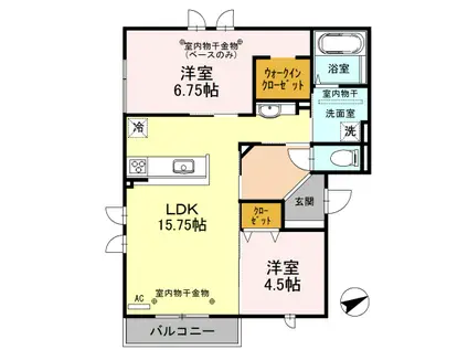 フローラ(2LDK/2階)の間取り写真