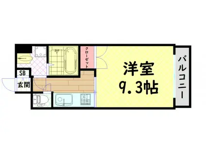 クレアート難波南(1K/7階)の間取り写真