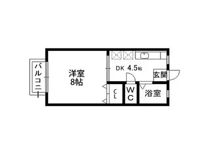 パナハイツJUN(1DK/2階)の間取り写真