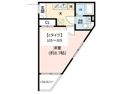 VISTA柏(1K/2階)の間取り写真