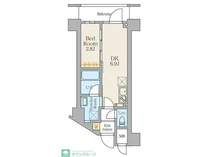 S-RESIDENCE曳舟BERENZA(1DK/7階)の間取り写真