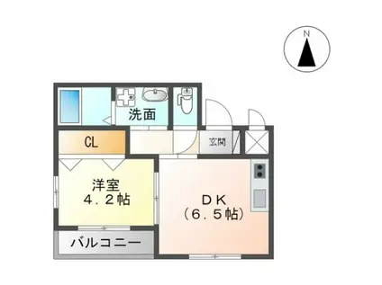 マザーズガーデン(1DK/2階)の間取り写真