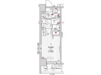 ガーラ・リバースクエア横濱南(1K/10階)の間取り写真