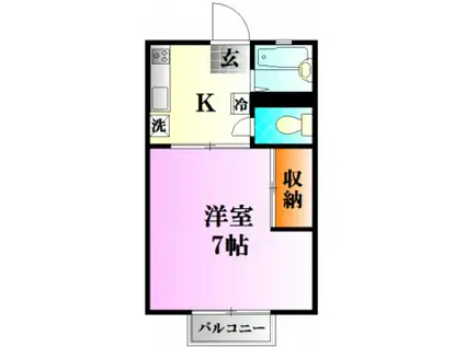 ルベリエC(1K/2階)の間取り写真