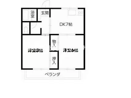 ハイツ日幸(2DK/2階)の間取り写真