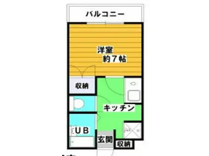 アルカディア(1K/4階)の間取り写真