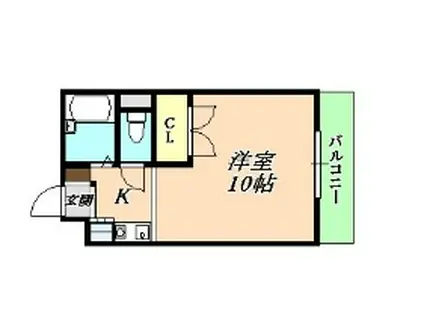 シア・ブルー(ワンルーム/1階)の間取り写真