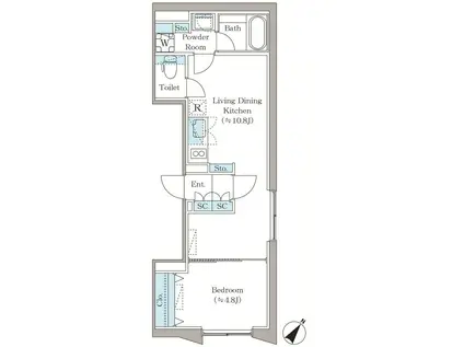 アローズ茗荷谷(1LDK/3階)の間取り写真