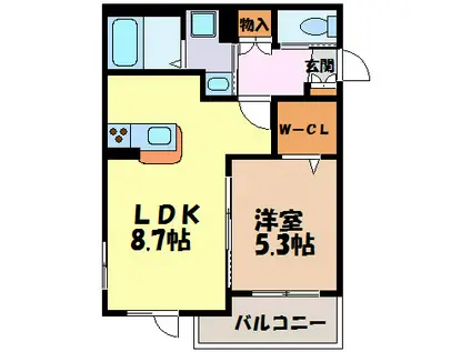 EVER GARDEN千種 II(1LDK/2階)の間取り写真