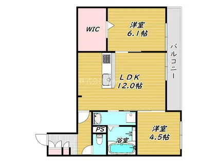 グランヴェールVI(2LDK/3階)の間取り写真