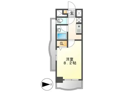 現代ハウス新栄(1K/4階)の間取り写真
