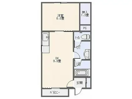 チェリーパーク五稜郭(1LDK/2階)の間取り写真