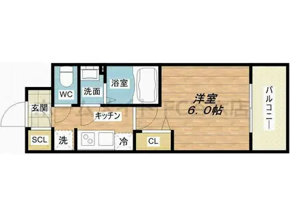 アドバンス大阪セレーノ(1K/11階)の間取り写真