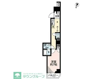 プレール・ドゥーク池上II(1DK/12階)の間取り写真