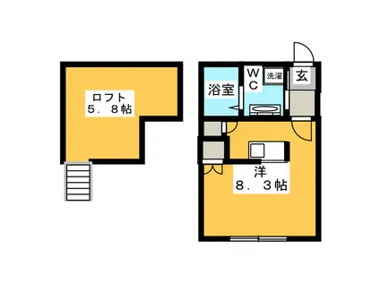 アノンテラス向ヶ丘遊園V(ワンルーム/2階)の間取り写真