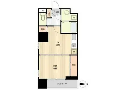 LA DOUCEUR片平(1DK/13階)の間取り写真