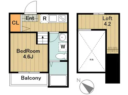 アウラニ(1K/1階)の間取り写真