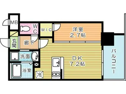 コンダクトレジデンスKONYA(1DK/8階)の間取り写真