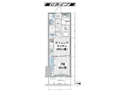 関寅ビル第10(1DK/3階)の間取り写真