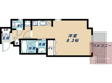ファーストステージ江坂広芝町II(ワンルーム/4階)の間取り写真