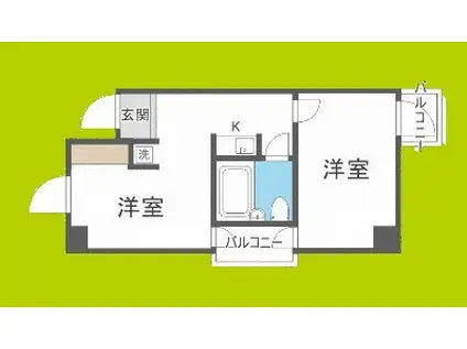 ラ・ペール壱番館(1DK/4階)の間取り写真