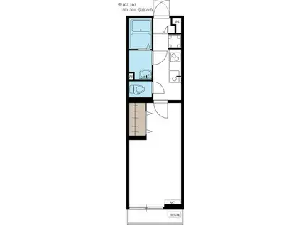 リブリ・イレブン(1K/1階)の間取り写真