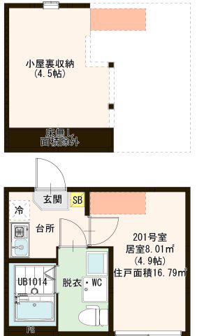 CH北綾瀬(1K/2階)の間取り写真
