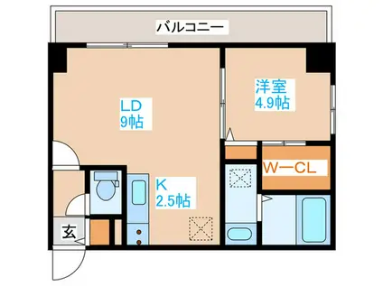 COM´S RESIDENCE鳥居前(1LDK/9階)の間取り写真