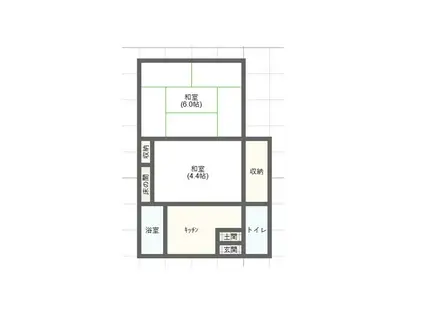 コーポ白鳥(2K/2階)の間取り写真