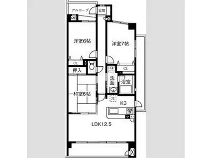 SUNSHINEKONOMIYA(3LDK/2階)の間取り写真
