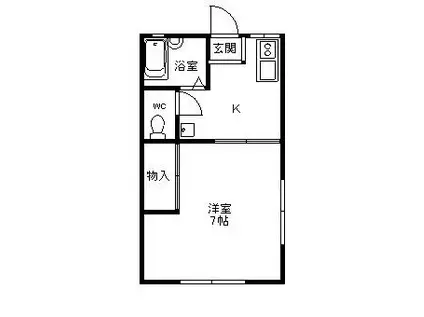 メゾンあい(1K/1階)の間取り写真