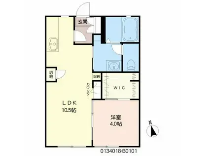 フォーレスト ビラ II棟(1LDK/1階)の間取り写真