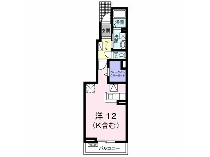 パストラル レーンC(ワンルーム/1階)の間取り写真