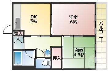魚真マンション(2DK/2階)の間取り写真